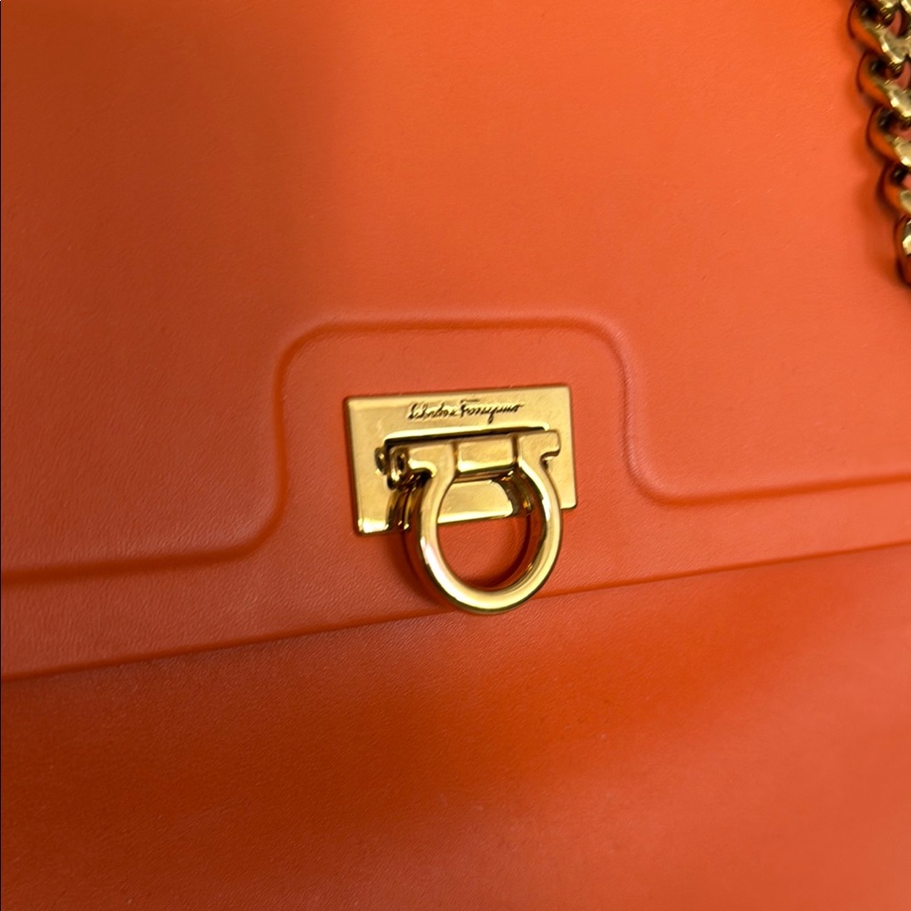Ferragamo Orange Leather Handbag